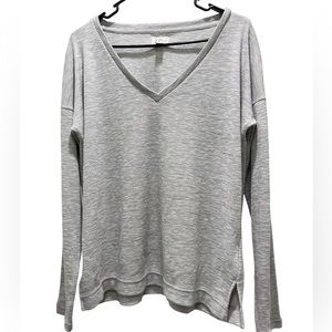 J. Crew Vintage  V-Neck Space Dyed T-Shirt Long Sleeves Grey Size Medium